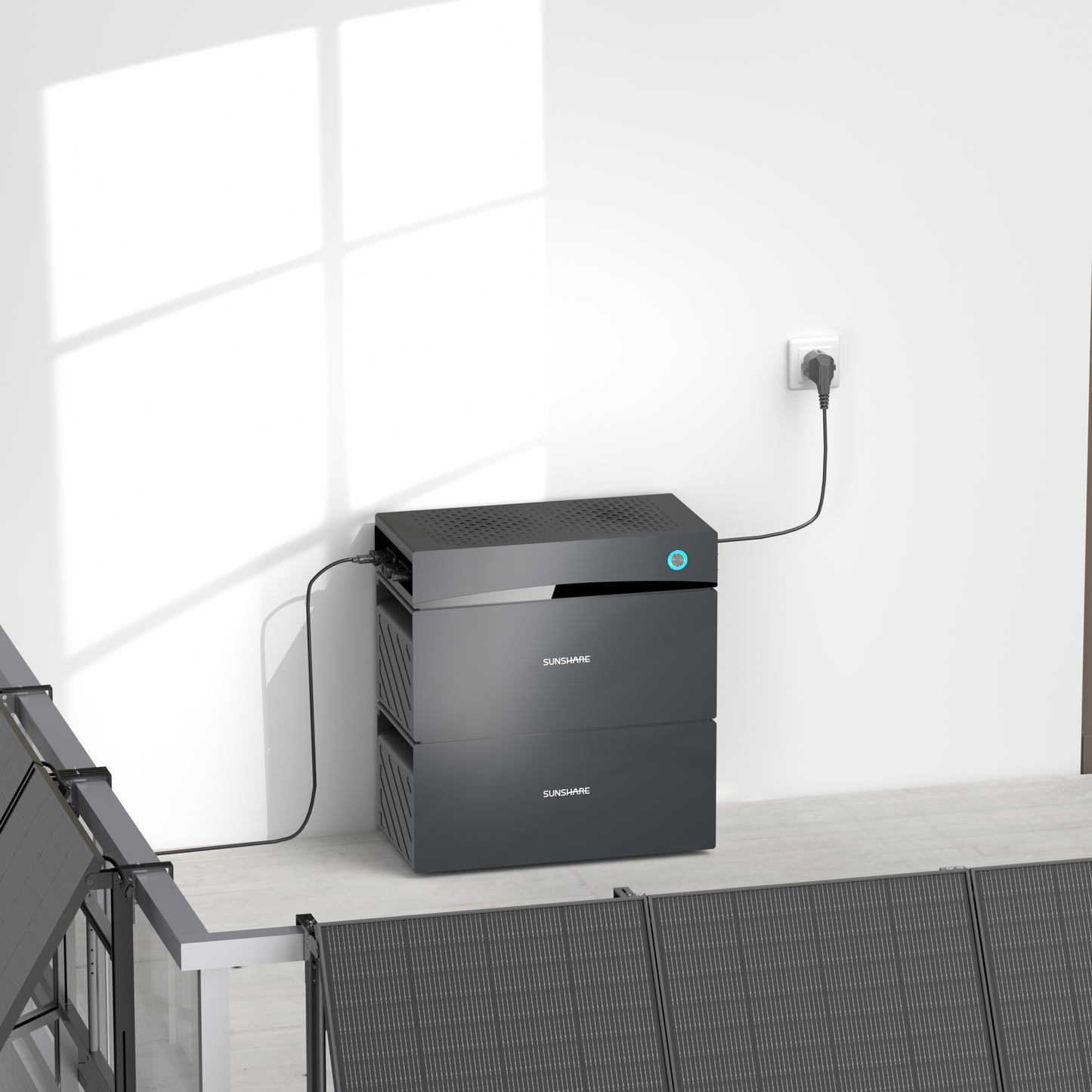Sunshare Glory Semi-Solid Balcony Power Plant with 1.52 kWh Storage – Efficient Solar System with Dual MPPT & Expandable Energy Storage