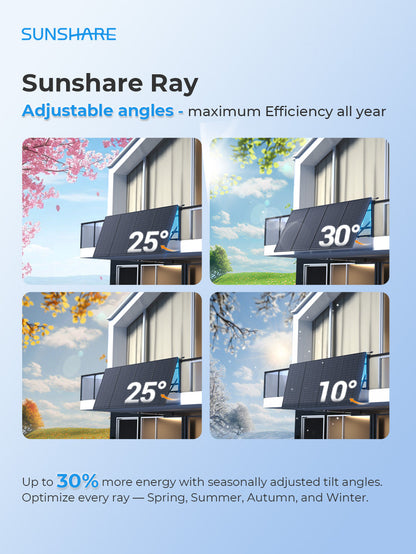 SUNSHARE Ray Balkonkraftwerk ( 200W bis 1200W Module + Wechselrichter + Halterungen)