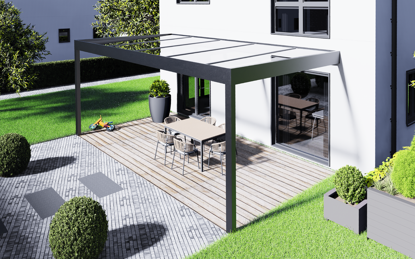 Alu Terrassenüberdachung Design Flachdach