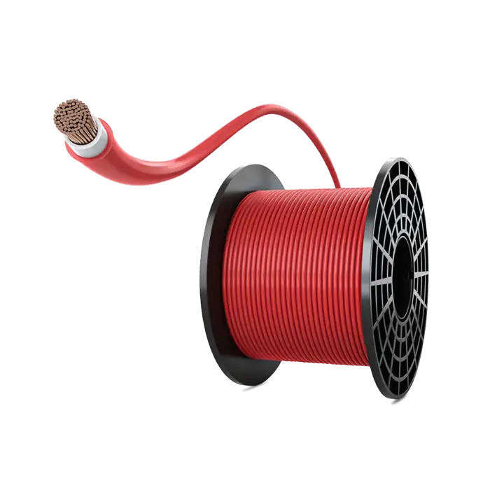 Athilex Solarkabel 6mm² Rot, Kabelrolle freigestellt, PV-Zubehör für Solaranlagen